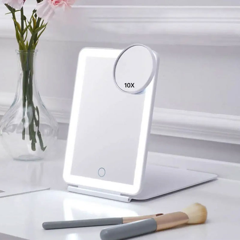 Espelho de maquiagem LED de desktop: uma ferramenta de beleza versátil!