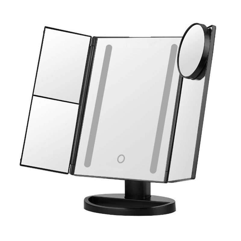 Não usa um espelho de vaidade liderada com três dobras? Lamento não ter tê -lo antes!